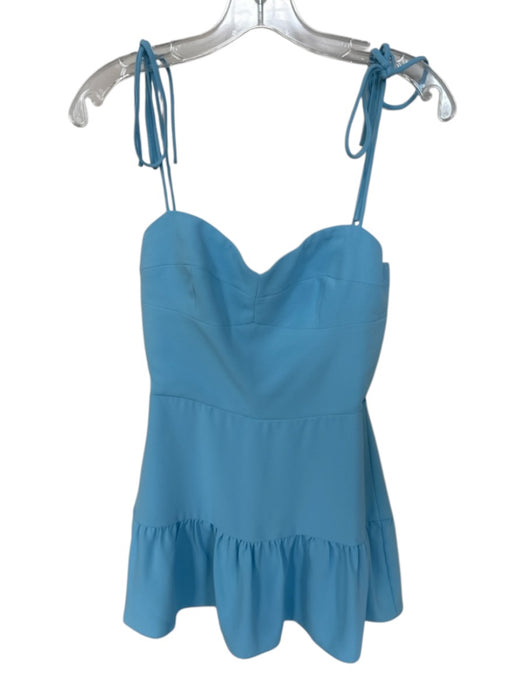 Amanda Uprichard Size S Sky Blue Polyester Sweetheart Neckline Tie Straps Dress Sky Blue / S