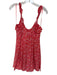 Zara Size S Orange & Pink Viscose Sleeveless Flowers Front Tie Back Zip Dress Orange & Pink / S