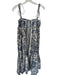 Farm Rio Size S Cream & Navy Cotton Tie Straps Botanical Swiss Dot Maxi Dress Cream & Navy / S