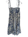 Farm Rio Size S Cream & Navy Cotton Tie Straps Botanical Swiss Dot Maxi Dress Cream & Navy / S