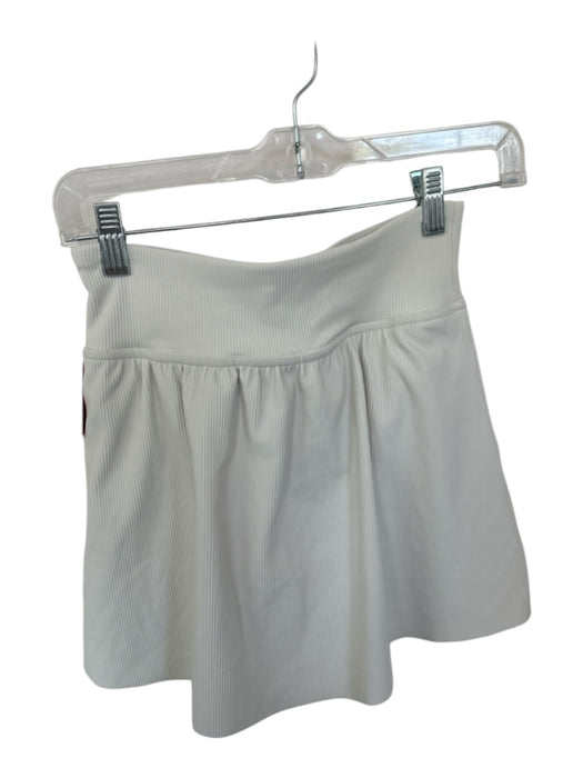 Spanx Size S Bone Nylon Blend High Waist Ribbed Slit Athletic Skort Bone / S
