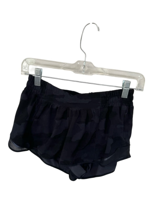 Lululemon Size 6 Black & Gray Recycled Polyester Blend Elastic Waist Camo Shorts Black & Gray / 6