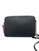 Michael Kors Black Saffiano Leather Gold Tone Hardware Zip Top Chain Detail Bag Black