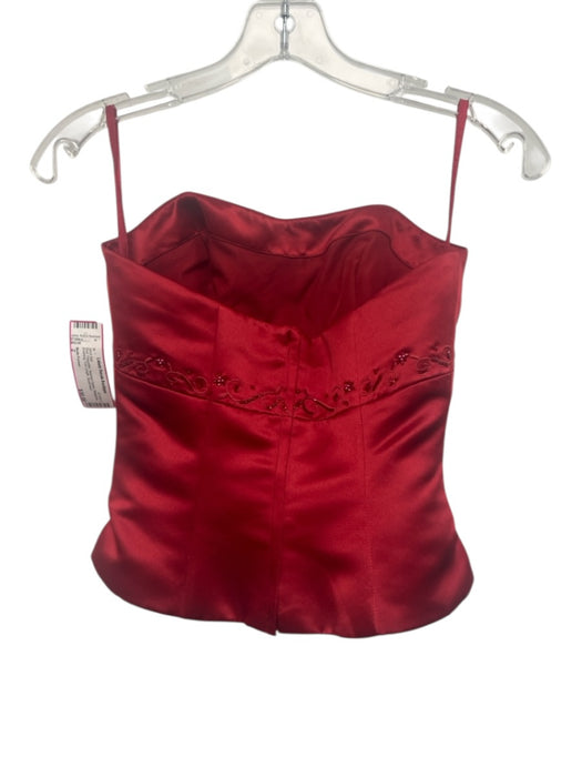 Bella Formal Size 2 Red Polyester Beaded Detail Strapless Evening Skirt Set Red / 2