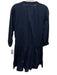 Lake Size S Navy Blue Cotton Long Sleeve Button Front Tiered Dress Navy Blue / S