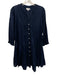 Lake Size S Navy Blue Cotton Long Sleeve Button Front Tiered Dress Navy Blue / S