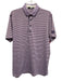Greyson Size M Purple Polyester Striped Polo Men's Short Sleeve Purple / M