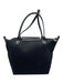Longchamp Black Nylon Top Handle Zip Close Leather Handle Tote Bag Black / Small