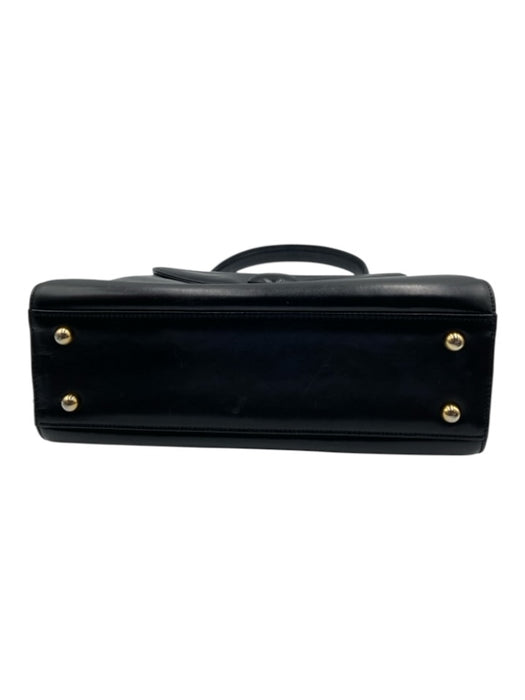 Givenchy Black Leather Top Handle Logo Flap Back Pocket Bag Black / Small
