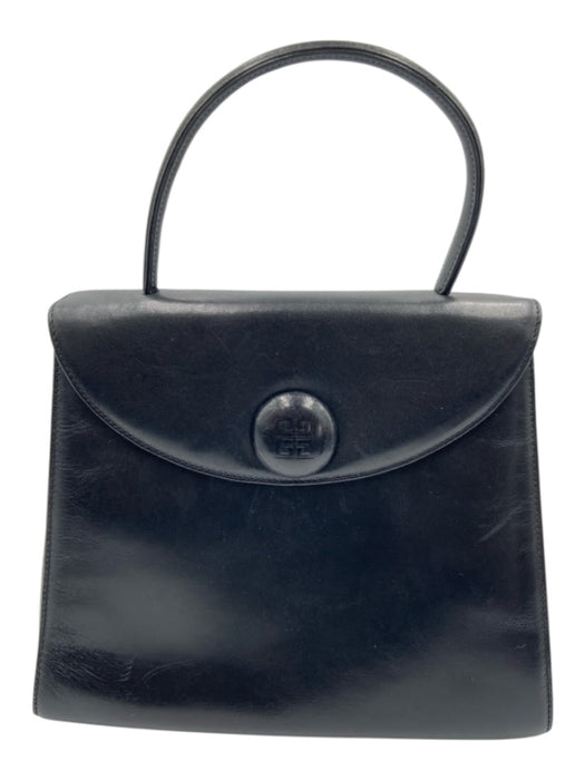 Givenchy Black Leather Top Handle Logo Flap Back Pocket Bag Black / Small