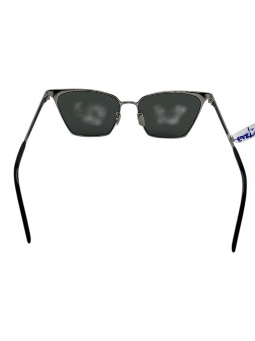 Saint Laurent Black & Silver Metal Cat Eye Sunglasses Black & Silver