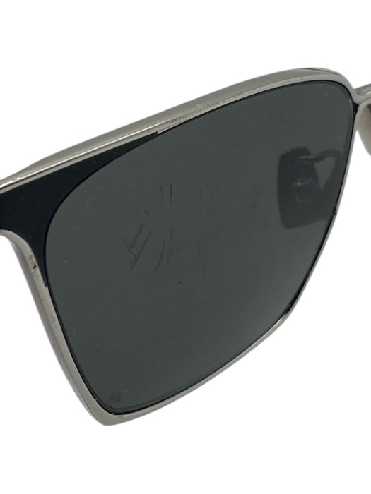 Saint Laurent Black & Silver Metal Cat Eye Sunglasses Black & Silver