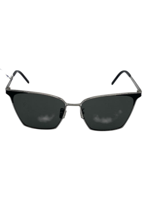 Saint Laurent Black & Silver Metal Cat Eye Sunglasses Black & Silver