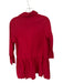 Trish Scully Size S Red & Gold Cotton Long Sleeve Drop Waist Pleated Dress Red & Gold / S