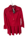 Trish Scully Size S Red & Gold Cotton Long Sleeve Drop Waist Pleated Dress Red & Gold / S