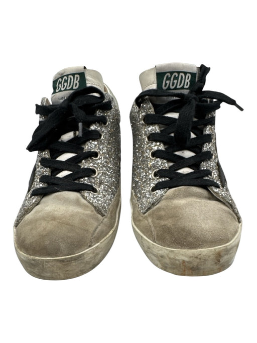 Golden Goose Shoe Size 37 silver, black, beige Leather Glitter Star Sneakers silver, black, beige / 37