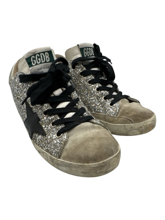 Golden Goose Shoe Size 37 silver, black, beige Leather Glitter Star Sneakers silver, black, beige / 37