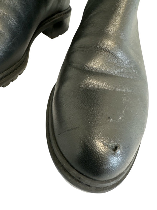 Stuart Weitzman Shoe Size 7B Black Leather Stretch Panel Over the Knee Boots Black / 7B