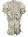 Loveshackfancy Size S White Cotton Seersucker Tiered Lace Trim Mini Dress White / S