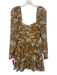 Ulla Johnson Size 0 Orange, Teal, Brown Cotton Blend Metallic Thread Ikat Dress Orange, Teal, Brown / 0