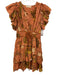 Ulla Johnson Size 0 Orange & Yellow Cotton Blend Tiered Floral & Birds Dress Orange & Yellow / 0