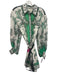 Alice + Olivia Size 4 White & Green Cotton & Silk Paisley Balloon Sleeve Dress White & Green / 4