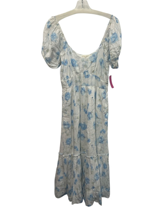 Loveshackfancy Size 2 Blue, Yellow, White Cotton Sleeve Cut Outs Floral Dress Blue, Yellow, White / 2