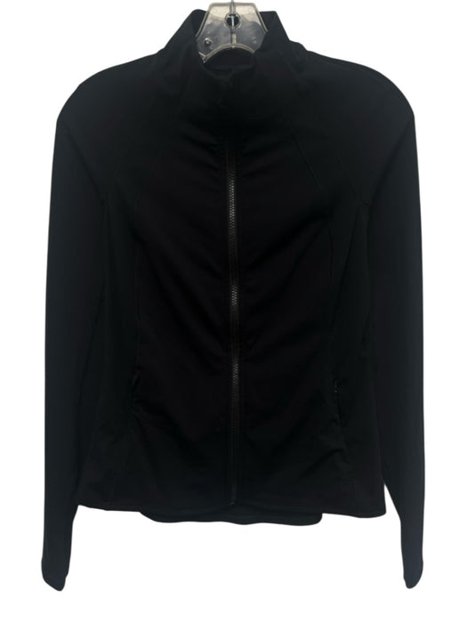 Spanx Size XS Black Nylon Blend Mock Neck Side Pockets Full Zip Jacket Black / XS