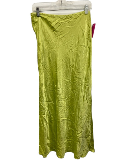 Stark X Size M Chartreuse Rayon Elastic Waist Midi Skirt Chartreuse / M