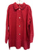 Free People Size M Mixed Reds Cotton Gingham Button Front Oversized Shirt Jacket Mixed Reds / M