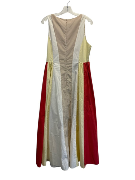 A. Ren Size M Beige, Yellow & Red Cotton Blend Color Block Sleeveless Dress Beige, Yellow & Red / M
