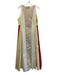 A. Ren Size M Beige, Yellow & Red Cotton Blend Color Block Sleeveless Dress Beige, Yellow & Red / M