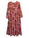 Tuckernuck Size L Pink & Orange Cotton Botanical Long Balloon Sleeve Dress Pink & Orange / L