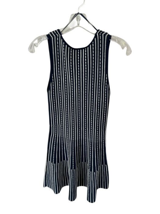 Zara Size S Navy & white Viscose Blend Sleeveless Striped Knit Dress Navy & white / S