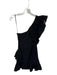 Maeve Size 0 Black Cotton One Shoulder Gathered Ruffles Dress Black / 0