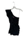 Maeve Size 0 Black Cotton One Shoulder Gathered Ruffles Dress Black / 0