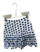 Alexis Size XS White & Blue Cotton Back Zip Polka Dot Fringe Back Zip Skirt White & Blue / XS