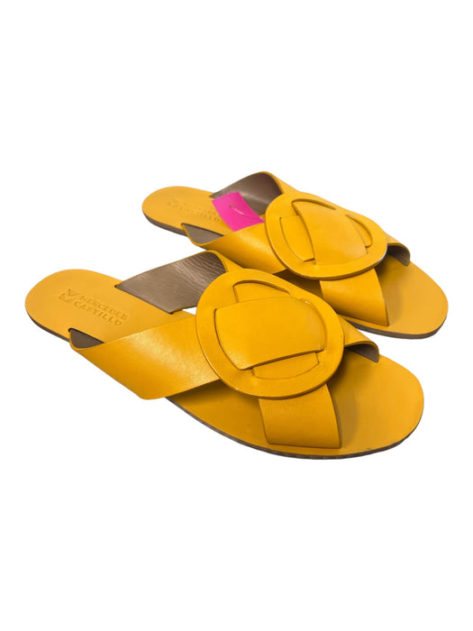 Mercedes Castillo Shoe Size 39.5 Orange Leather Open Top crisscross detail Shoes Orange / 39.5