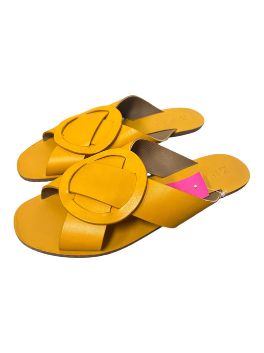 Mercedes Castillo Shoe Size 39.5 Orange Leather Open Top crisscross detail Shoes Orange / 39.5