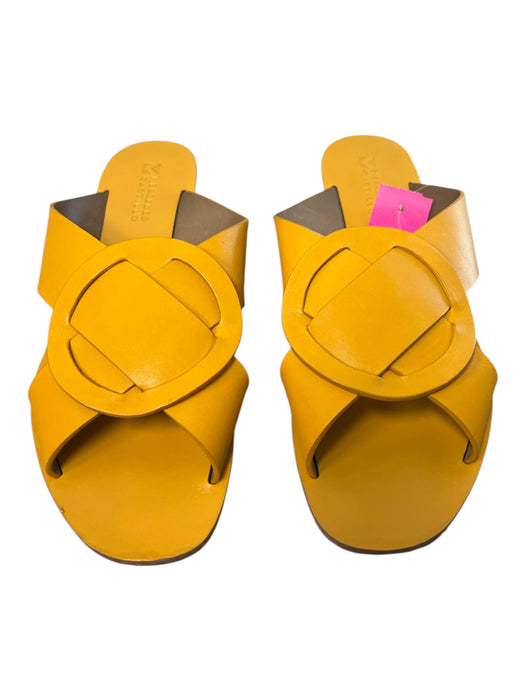Mercedes Castillo Shoe Size 39.5 Orange Leather Open Top crisscross detail Shoes Orange / 39.5