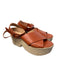 Alohas Shoe Size 41 Brown Leather open toe Ankle Strap Platform Espadrille Shoes Brown / 41