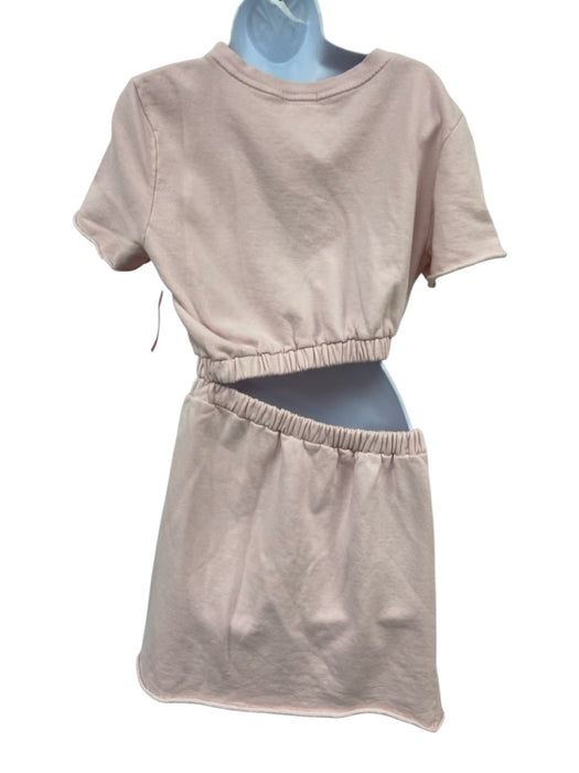Lovers + Friends Size S Light Pink Cotton Short Sleeve Elastic Waist Dress Light Pink / S