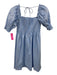 Hill House Size S Light Blue Cotton Blend Metallic Thread Shirred Bodice Dress Light Blue / S