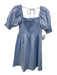 Hill House Size S Light Blue Cotton Blend Metallic Thread Shirred Bodice Dress Light Blue / S