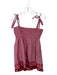 En Creme Size M Red & White Polyester Tie Strap smocked gingham Dress Red & White / M