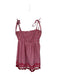 En Creme Size M Red & White Polyester Tie Strap smocked gingham Dress Red & White / M