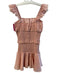 Tularosa Size S Pink Cotton Sleeveless Synched Bodice Ruffle Detail Dress Pink / S