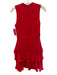 Parker Size XS Red Silk Sleeveless solid color Back Zip Ruffle Detail Dress Red / XS