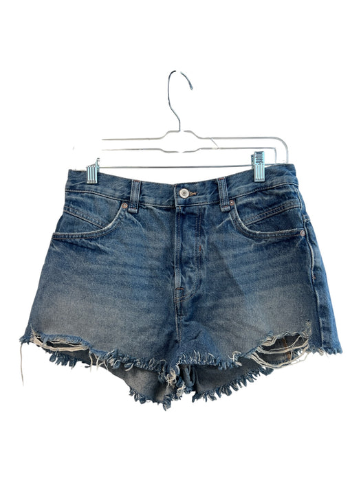 We The Free Size 28 Light Wash Cotton High Rise Distressed Zip Fly Shorts Light Wash / 28