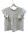 Love Shack Fancy Size S White Cotton Ruffle Sleeves Round Neck Lace Detail Top White / S